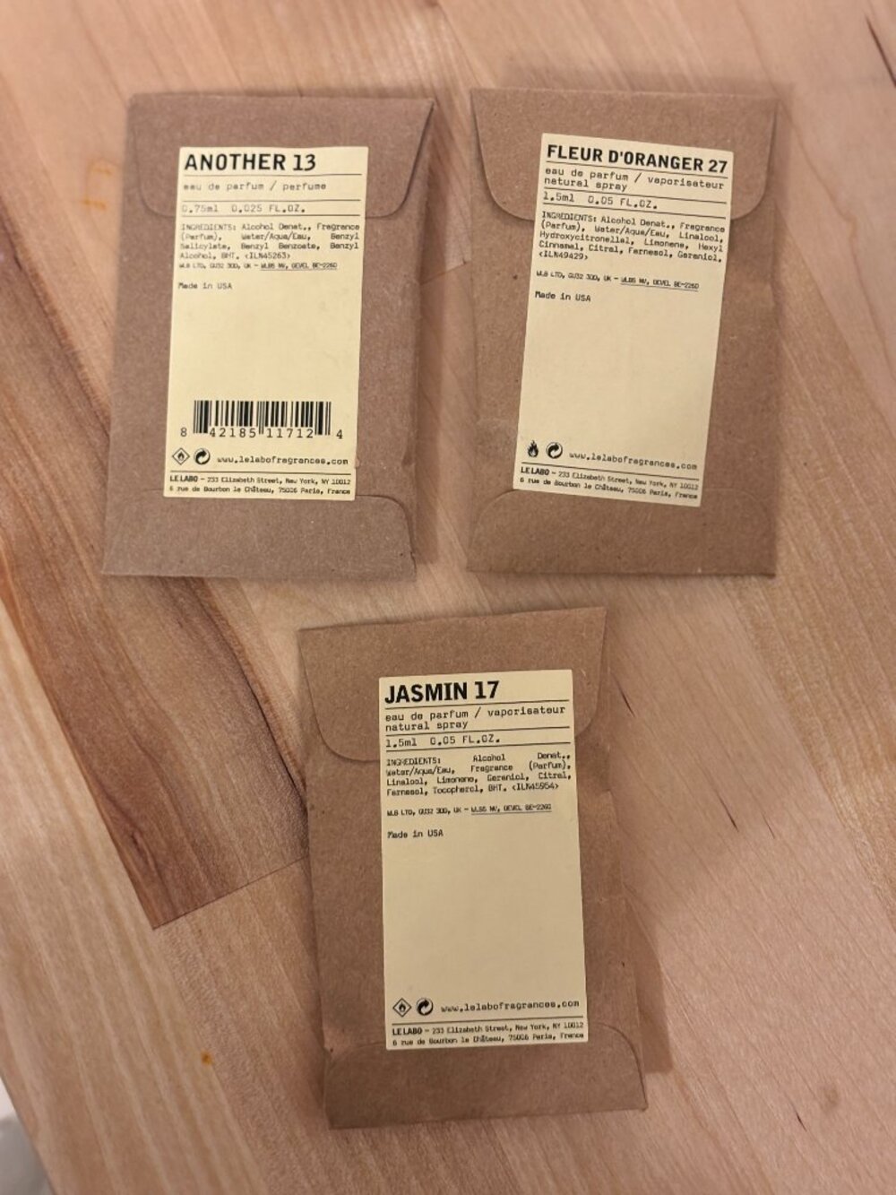 Le Labo Trio Fleur D Oranger 27, Another 13, Jasmin 17 Sealed New